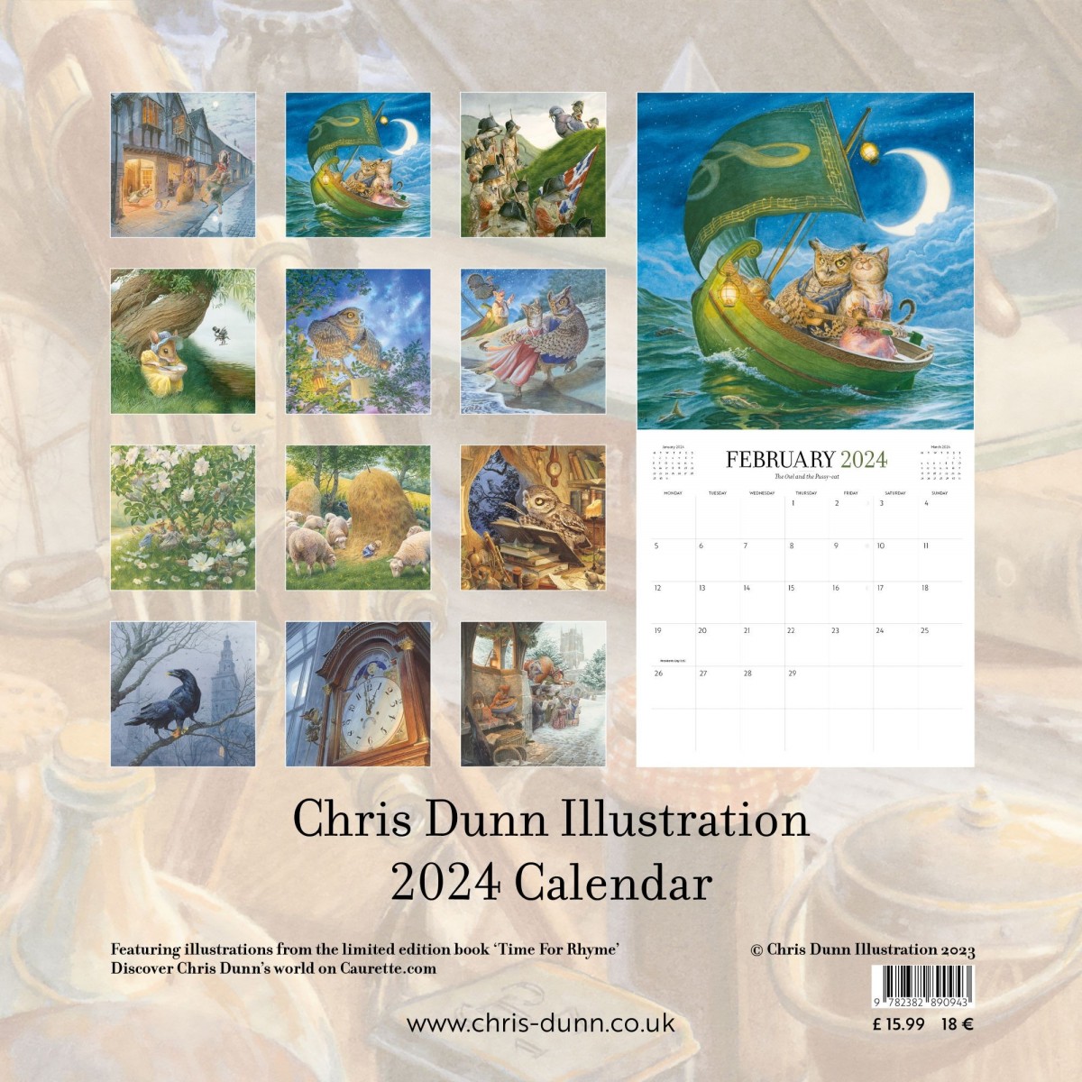 Chris Dunn The Wind in the Willows 2024 Calendar Liber Distri Art